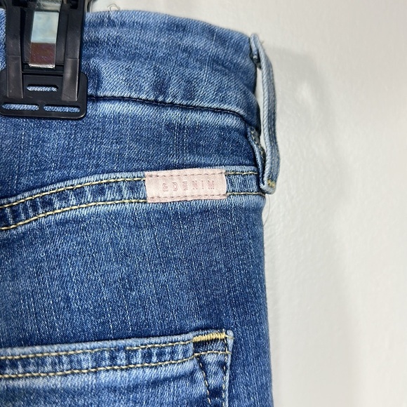 H&M &Denim Cut Capri Ripped Knee Denim Blue Jeans  Skinny Size 30‎ High Wasted - Picture 4 of 8